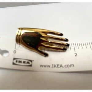 Hand pin brooch gold tone shape of a hand fingers